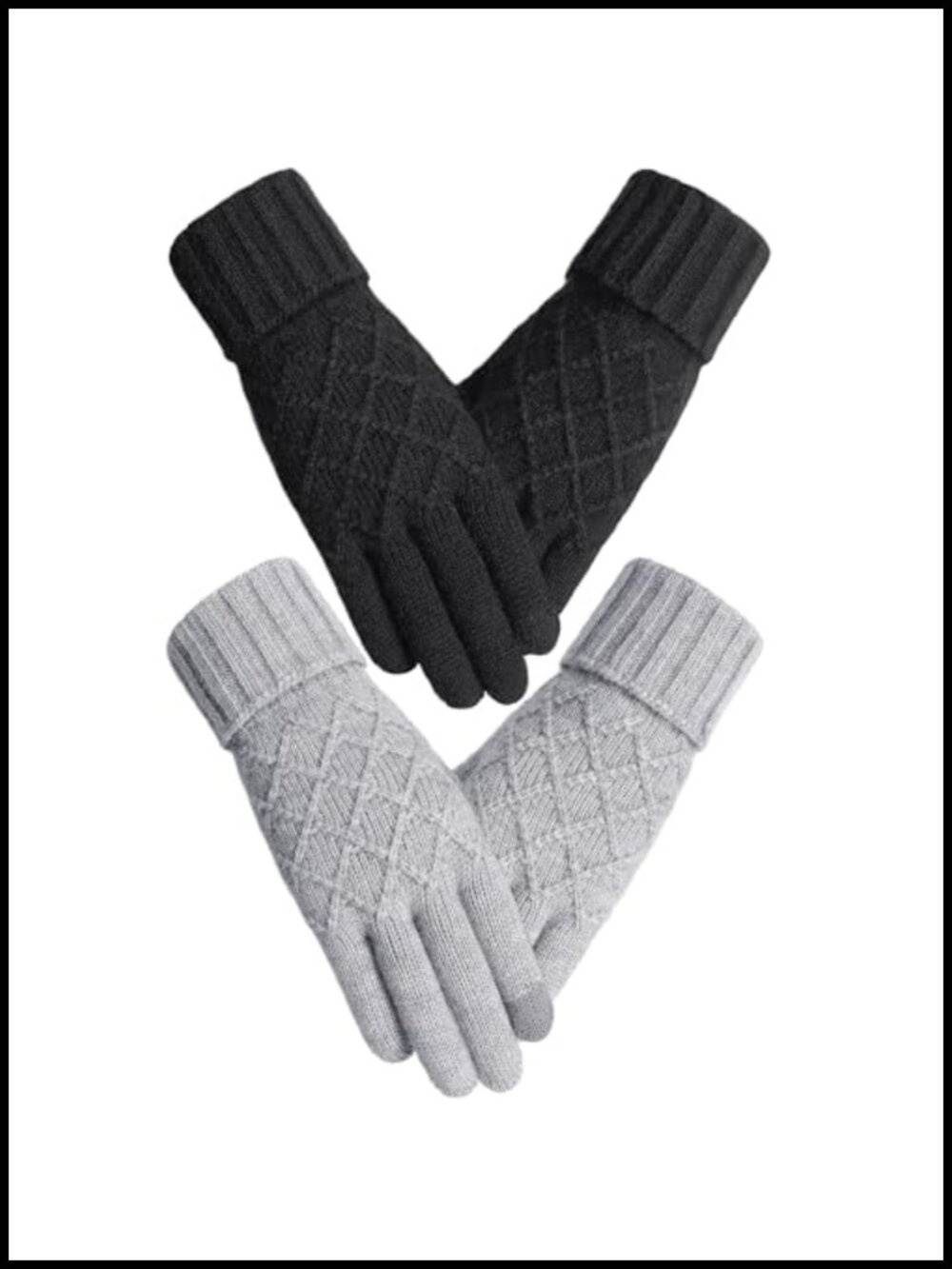 Winter Gloves for Women Elastic Thermal Knit Touchscreen One Size